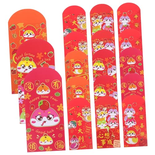 Veemoon 18 Stück Glücksumschläge Rot für Chinesische Neujahr Traditionelle Hongbao mit Cartoon Schlange Hochzeiten und Geburtstagsgeschenke Symbol für Wohlstand von Veemoon
