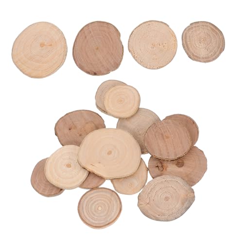 Veemoon 18 Stück Teiliges Runde Holzscheiben mit Natürlicher Baumrinde Unregelmäßige Holzstücke für Kreative DIY Bastelprojekte Wohn Gartendekoration Realistische Baumstamm optik von Veemoon