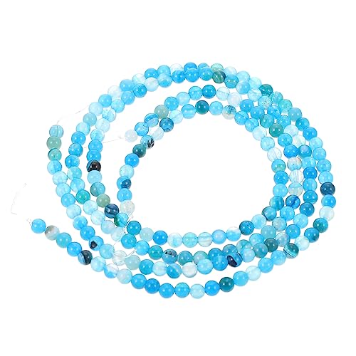 Veemoon 180Stücke Streifen Perlen Runde Steinperlen für DIY Schmuck Bastelbedarf Hochwertige Agate Materialien für Armbänder und Projekte von Veemoon