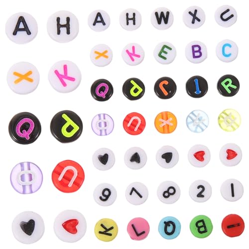Veemoon 1900 Stück Acryl Buchstabenperlen Robuste DIY Perlen für Armbänder Basteln mit Alphabetischen Perlen für Kreative Projekte und von Veemoon
