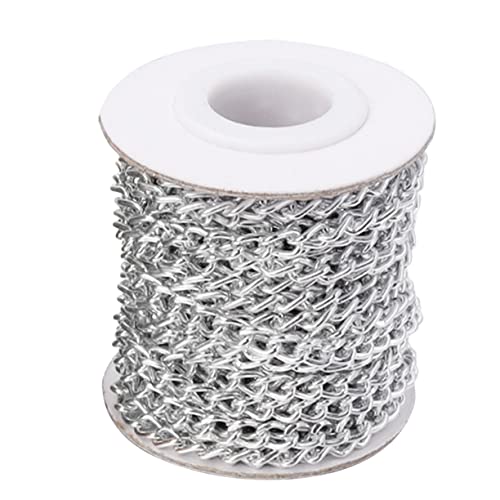 Veemoon 1Rolle Aluminium Kette für DIY Umhängetaschen und Bekleidungsaccessoires Silberne Twisted Link Chain Leicht Verblassend für Schmuckherstellung und Projekte Veemoon 1Rolle Aluminium Kette für DIY Umhängetaschen und Bekleidungsaccessoires Silberne Twisted Link Chain Leicht Verblassend für Schmuckherstellung und Projekte von Veemoon