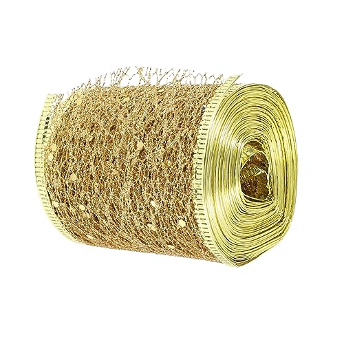 Veemoon 1Rolle DIY Glitzer Meshband Dekoratives Geschenkband für Weihnachten Hochzeiten und Bastelprojekte Premium mit Schickem Glitzerdesign Einfach Zuzuschneiden Veemoon 1Rolle DIY Glitzer Meshband Dekoratives Geschenkband für Weihnachten Hochzeiten und Bastelprojekte Premium mit Schickem Glitzerdesign Einfach Zuzuschneiden von Veemoon