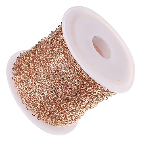 Veemoon 1Rolle DIY Kupferkette Roségold Für Schmuckherstellung Zubehör Für Armbänder Und Halsketten Langlebig Und Vielseitig Für Bastelprojekte von Veemoon