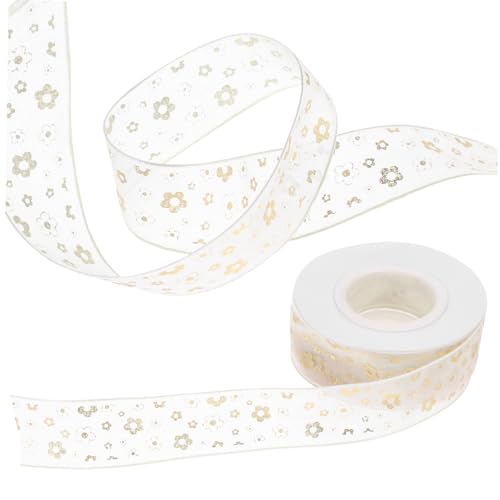 Veemoon 1Rolle Dekoratives Chiffonband mit Goldenen Akzenten Multifunktionales Schneideband für DIY Projekte Hochzeiten und Partys Elegantes Strapazierfähiges von Veemoon