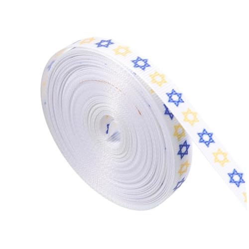 Veemoon 1Rolle Geschenkband für Hanukkah Dekoratives Wickelband Yards für DIY Dekoration Hochzeit und Bastelprojekte Strapazierfähig und Farbenfroh Veemoon 1Rolle Geschenkband für Hanukkah Dekoratives Wickelband Yards für DIY Dekoration Hochzeit und Bastelprojekte Strapazierfähig und Farbenfroh von Veemoon