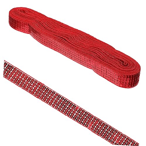 Veemoon 1Rolle Glitzernde Paillettenborte für DIY Projekte Reihige Bordüre Yards Vielseitig Einsetzbar zur Personalisierung von Kleidung Taschen und Kostümen von Veemoon