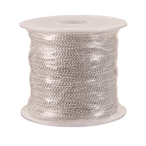 Veemoon 1Rolle Kupferkette DIY Schmuckzubehör Silberfarbene Gliederkette für Armbänder Hochwertiges für Schmuckherstellung und Bastelprojekte von Veemoon