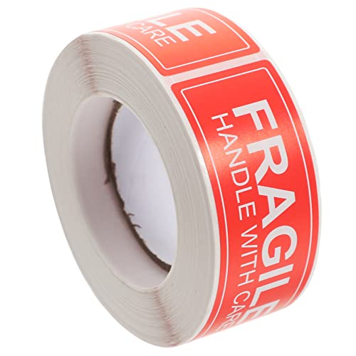 Veemoon 1Rolle Roll Selbstklebende Fragile Etiketten Warnaufkleber für Sichere Versandverpackungen für Umschläge Pakete Pflegehinweis für Zerbrechliche von Veemoon