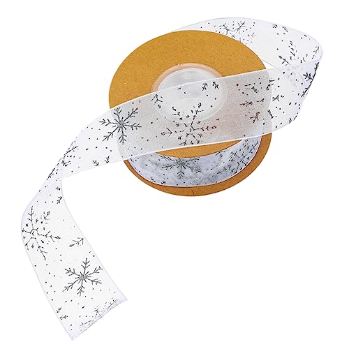 Veemoon 1Rolle Weihnachts Geschenkband Mit Muster Dekoratives Geschenkband Für DIY Weihnachtsgeschenke Partydekoration Silberfarben Veemoon 1Rolle Weihnachts Geschenkband Mit Muster Dekoratives Geschenkband Für DIY Weihnachtsgeschenke Partydekoration Silberfarben von Veemoon
