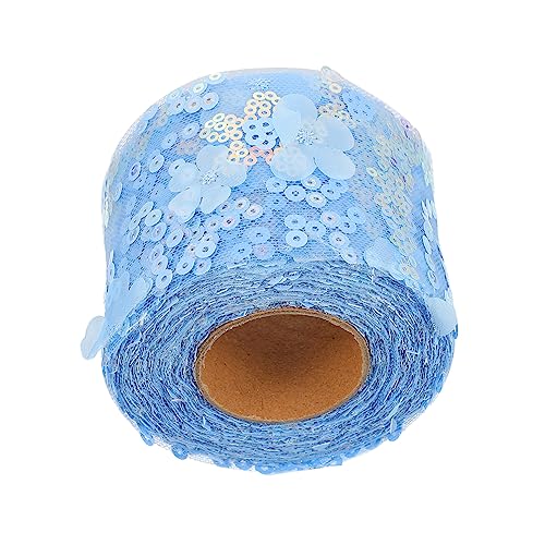 Veemoon 1Rolle Yards Ribbon Mit Stickerei Und Pailletten Für DIY Projekte Blumengaze Band Für Haarschmuck Und Bekleidungsaccessoires von Veemoon