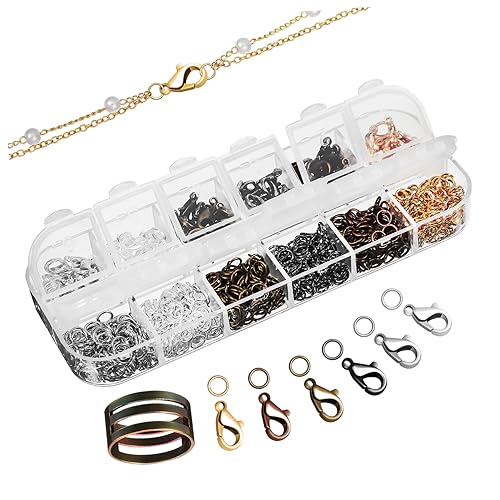 Veemoon 1Satz DIY Bastelverschluss Hummerkrallenverschlüsse mit Biegeringen und Öffnungsring für Armbänder und Schmuckherstellung Hautfreundlich von Veemoon