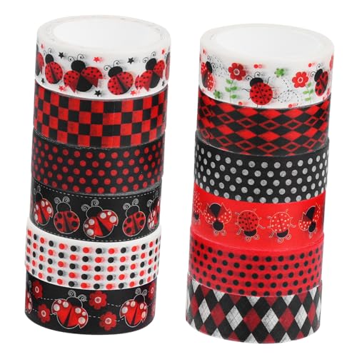 Veemoon 1Satz DIY Ladybug Washi Tape Dekoratives Klebeband für Scrapbooking Journaling und Basteln für Feiertage und Projekte von Veemoon