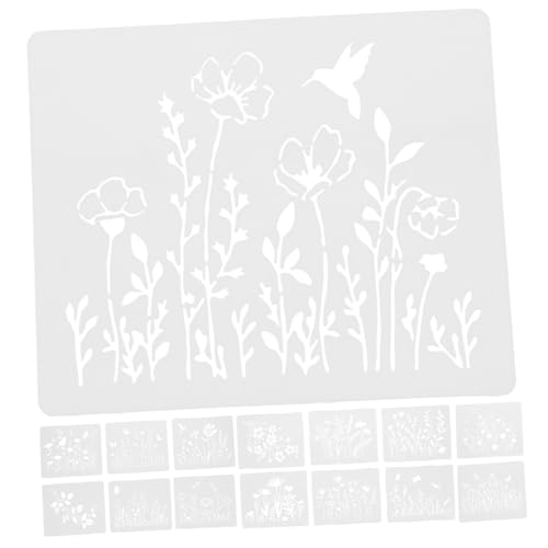 Veemoon 1Satz DIY Malvorlagen Frühling Blumen Schablonen Langlebigem Pet Material Wiederverwendbar für Kreative und Dekorative Wandgestaltung von Veemoon