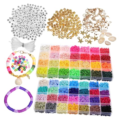 Veemoon 1Satz DIY Schmuckherstellungsset mit Tonperlen Abstandsperlen und Verschlüssen für Armbänder für Anfänger und Bastelprojekte Veemoon 1Satz DIY Schmuckherstellungsset mit Tonperlen Abstandsperlen und Verschlüssen für Armbänder für Anfänger und Bastelprojekte von Veemoon