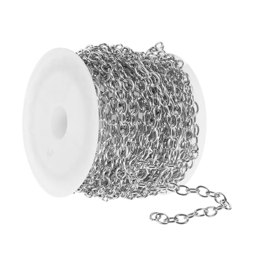 Veemoon 1Satz DIY Schmuckkette Metall mit Karabinerverschluss und Biegeringen für Herstellung von und Armbändern Silberne Ketten für Kreative Projekte von Veemoon