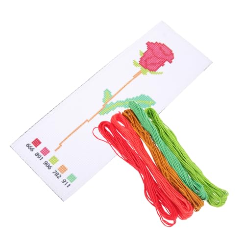 Veemoon 1Satz DIY Stickerei Lesezeichen Kreuzstich Für Erwachsene Bastelmaterial Für Handgemachte Lesezeichen Mit Rosenmuster Garn Und Anleitung Veemoon 1Satz DIY Stickerei Lesezeichen Kreuzstich Für Erwachsene Bastelmaterial Für Handgemachte Lesezeichen Mit Rosenmuster Garn Und Anleitung von Veemoon
