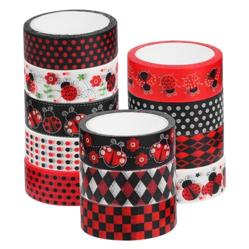 Veemoon 1Satz DIY Washi Tape Farbiges Klebeband für Scrapbooking Journaling Basteln Selbstklebendes Masking Tape für Kinderprojekte von Veemoon