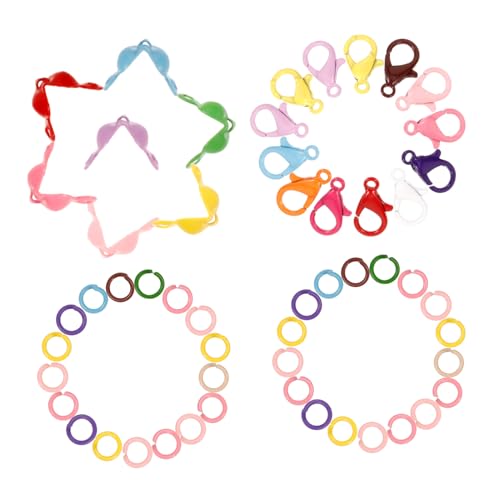 Veemoon 1Satz Farbige Karabinerverschlüsse Und Öffnungsringe Für Schmuckherstellung DIY Zubehör Für Armbänder Und Halsketten Schmuck Biegeringe Und Perlenverbinder von Veemoon