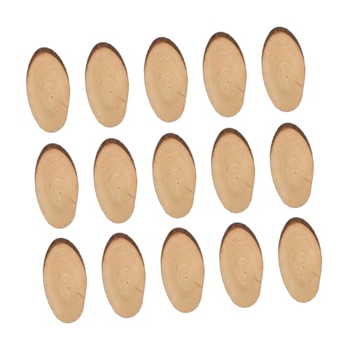 Veemoon 1Satz Holzscheiben Oval DIY Bastelset für Hochzeitsdekoration Naturbelassene Holzstücke für Kreative Projekte Wandgestaltung und Geschenkanhänger von Veemoon