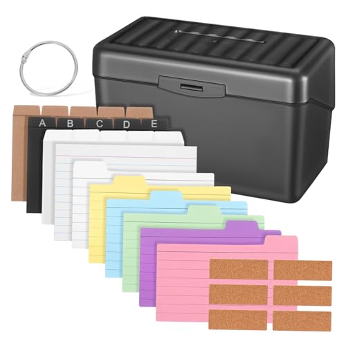 Veemoon 1Satz Karteikarten Set mit Notizbox Farbige Notizkarten Doppelseitig Beschreibbar Bindemittelringen und Organizer für Effizientes Lernen und Notizen im Büro Veemoon 1Satz Karteikarten Set mit Notizbox Farbige Notizkarten Doppelseitig Beschreibbar Bindemittelringen und Organizer für Effizientes Lernen und Notizen im Büro von Veemoon