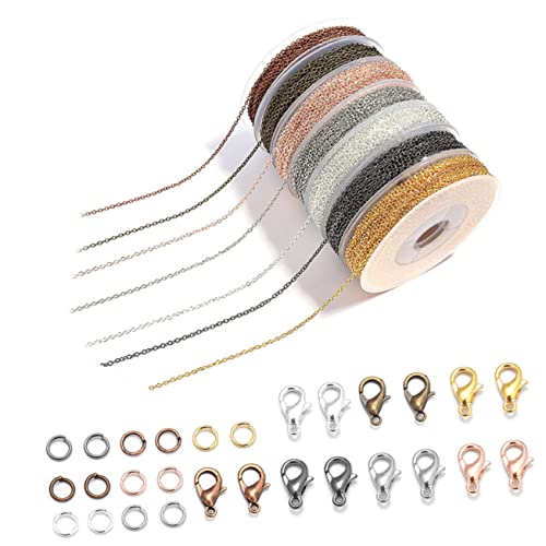 Veemoon 1Satz Ketten und Verschluss für DIY Schmuckherstellung Elektropulverbeschichtete Kette mit Hummerverschlüssen und Ringen Farben für Armbänder Veemoon 1Satz Ketten und Verschluss für DIY Schmuckherstellung Elektropulverbeschichtete Kette mit Hummerverschlüssen und Ringen Farben für Armbänder von Veemoon