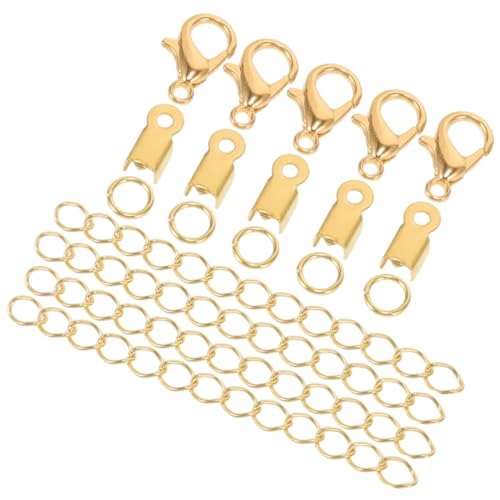 Veemoon 1Satz Schmuckverschluss Kit Hummerverschlüsse Sprungringe Crimp Endkappen für Armbänder Teile Fächer Box Langlebig und Korrosionsbeständig Veemoon 1Satz Schmuckverschluss Kit Hummerverschlüsse Sprungringe Crimp Endkappen für Armbänder Teile Fächer Box Langlebig und Korrosionsbeständig von Veemoon