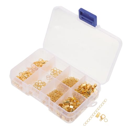 Veemoon 1Satz Schmuckverschlussset mit Lobster Clasps Sprungringe Crimp Ends und Kettenverlängerungen für DIY Schmuckherstellung Fächer Box von Veemoon