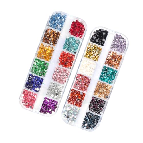 Veemoon 2 Boxen Boxen Bunte Nagelstrasssteine Flach Resin Nagelkunst Schmuck DIY Manicure Dekorationen Langlebig Glänzend für Nageldesign und Bastelverzierung Veemoon 2 Boxen Boxen Bunte Nagelstrasssteine Flach Resin Nagelkunst Schmuck DIY Manicure Dekorationen Langlebig Glänzend für Nageldesign und Bastelverzierung von Veemoon