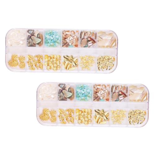 Veemoon 2 Boxen Fächer Nageldekoration DIY Maniküre Schmuck Mix aus Legierung und Muschelstücken Langlebig und Praktisch Geeignet für Natürliche und Künstliche Nägel für Frauen zur Veemoon 2 Boxen Fächer Nageldekoration DIY Maniküre Schmuck Mix aus Legierung und Muschelstücken Langlebig und Praktisch Geeignet für Natürliche und Künstliche Nägel für Frauen zur von Veemoon