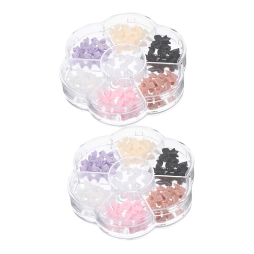 Veemoon 2 Boxen Schleifen Nagel Charms für DIY Maniküre Vielseitige Nagelornamente Stilvolle Nail Art Accessoires Einfache Anwendung Charmante Dekoration für Damen von Veemoon