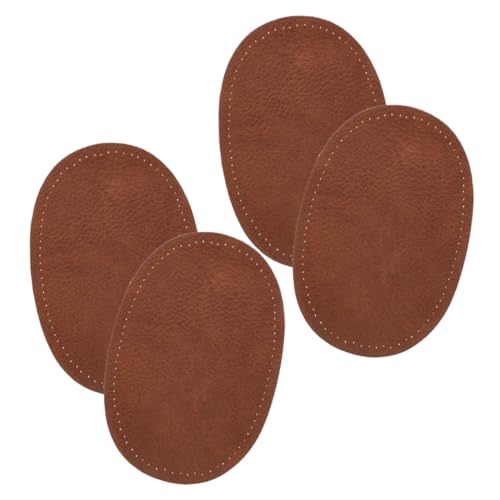 Veemoon 2 Paare Ovaler Ellenbogen Patches PU Leder Nahtlose Applikationen für Jeans und Pullover Einfache DIY Reparaturflicken mit Vorgestanzten Löchern Weich und Langlebig von Veemoon