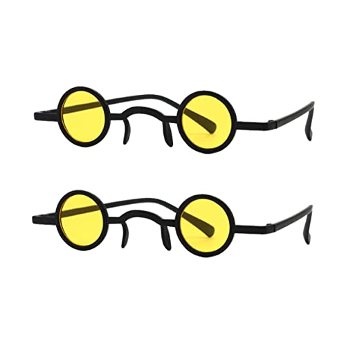 Veemoon 2 Paare Vintage-Sonnenbrille Retro-Partybrille Party lustige Sonnenbrille Rave-Brille Trendy Männer runden lustige Parodie-Sonnenbrille -Parodie-Gläser Yellow Veemoon 2 Paare Vintage-Sonnenbrille Retro-Partybrille Party lustige Sonnenbrille Rave-Brille Trendy Männer runden lustige Parodie-Sonnenbrille -Parodie-Gläser Yellow von Veemoon