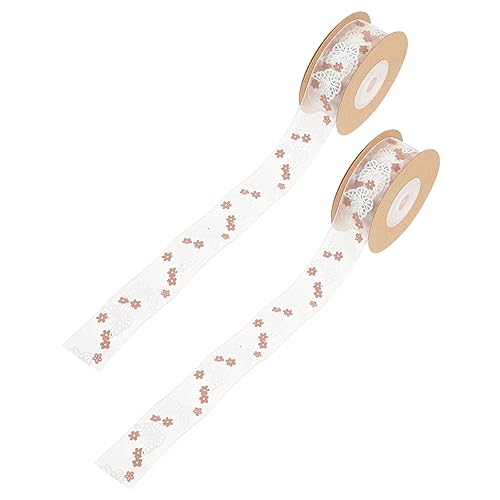 Veemoon 2 Rollen Breites Geschenkband Pinkes Dekoband Zum Basteln Verpacken Weihnachten Wiederverwendbar Glatte Oberfläche Originelles Design Frei Zuschneidbar Farbbeständig Vielseitig von Veemoon