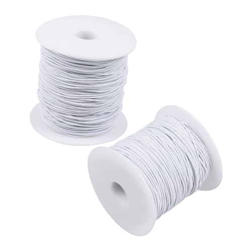 Veemoon 2 Rollen Elastische Schnur für Schmuckherstellung Weiche Faden für DIY Armbänder und Bastelprojekte Weiß Langlebig und Flexibel von Veemoon