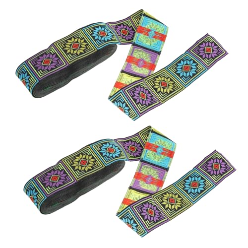 Veemoon 2 Rollen Ethnisches Jacquard webband Breit Polyester seide für Nähen Dekoration DIY Kleidung Kissen Hochzeit Verzierungen Langlebig Farbecht Weich von Veemoon