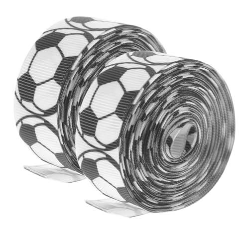 Veemoon 2 Rollen Fußball Dekorationsband Breit Geschenkband für Party Dekoration DIY Basteln und Verpackungen Langlebig und Einfach zu Handhaben von Veemoon