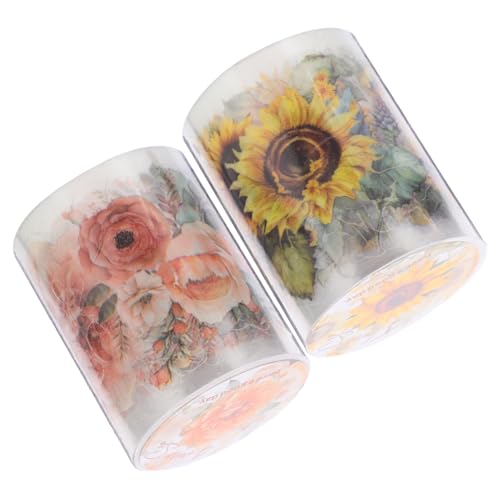 Veemoon 2 Rollen Handband Pflanzen Blumen- Blätter Gemustert Scrapbook-materialband Planer Klebeband Dekorativ Aufkleber Für Journaling-zubehör Anlage Das Haustier von Veemoon
