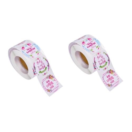 Veemoon 2 Rollen Happy Mother's Runde Klebeetiketten Selbstklebende Verpackungsaufkleber für und Dekoration mit Schönem Muster Muttertag Veemoon 2 Rollen Happy Mother's Runde Klebeetiketten Selbstklebende Verpackungsaufkleber für und Dekoration mit Schönem Muster Muttertag von Veemoon