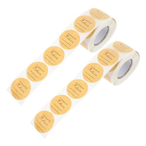 Veemoon 2 Rollen Kraftpapier Aufkleber Selbstklebend Runde Backetiketten für Gläser Marmelade Sealing Sticker zum Verschließen von Backwaren DIY Geschenkverpackung Veemoon 2 Rollen Kraftpapier Aufkleber Selbstklebend Runde Backetiketten für Gläser Marmelade Sealing Sticker zum Verschließen von Backwaren DIY Geschenkverpackung von Veemoon