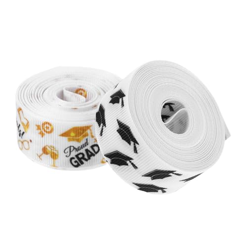 Veemoon 2 Rollen Satinband zur Abschlussfeier Geschenkbänder mit Einzigartigem Abschlussdesign Breit Yards für Geschenkpäckchen und Feiern Veemoon 2 Rollen Satinband zur Abschlussfeier Geschenkbänder mit Einzigartigem Abschlussdesign Breit Yards für Geschenkpäckchen und Feiern von Veemoon