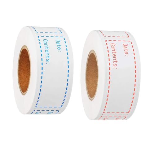 Veemoon 2 Rollen Selbstklebende Gewürzetiketten Küchenaufkleber für Vorratsdosen und Gefrierbehälter Abziehbare Lebensmittel etiketten in Blau und Rot Wiederverwendbar und Veemoon 2 Rollen Selbstklebende Gewürzetiketten Küchenaufkleber für Vorratsdosen und Gefrierbehälter Abziehbare Lebensmittel etiketten in Blau und Rot Wiederverwendbar und von Veemoon