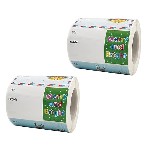 Veemoon 2 Rollen Selbstklebende Weihnachtsaufkleber Dekorative Etiketten für DIY Label Sticker für Weihnachten pro Rolle Veemoon 2 Rollen Selbstklebende Weihnachtsaufkleber Dekorative Etiketten für DIY Label Sticker für Weihnachten pro Rolle von Veemoon