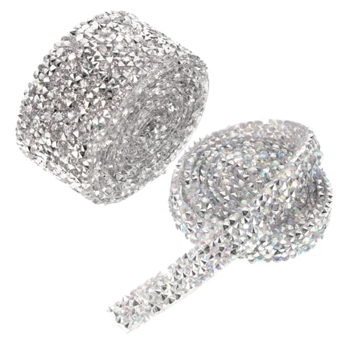 Veemoon 2 Rollen Selbstklebendes Strassband Dekoratives Rhinestone Ribbon für DIY Basteln Silber Ab farbverlauf Vielseitig Verwendbar für Hochzeit Schuh Handwerksdeko Veemoon 2 Rollen Selbstklebendes Strassband Dekoratives Rhinestone Ribbon für DIY Basteln Silber Ab farbverlauf Vielseitig Verwendbar für Hochzeit Schuh Handwerksdeko von Veemoon