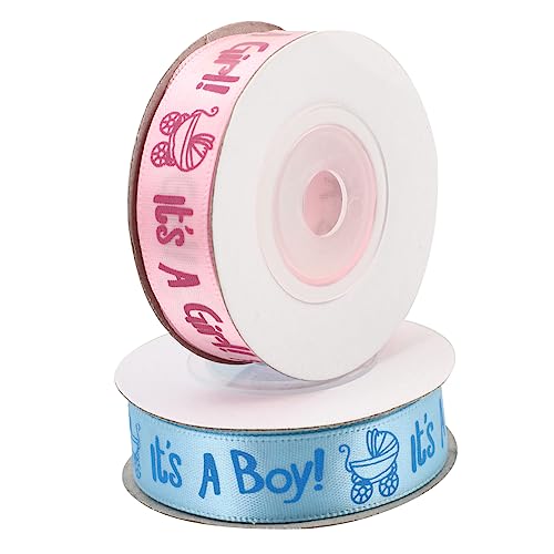 Veemoon 2 Rollen Shower Geschenkband Yards Babyband für Geburtstagsdekoration Haare Schleifen Basteln Geschenkverpackung Rosa Blau Veemoon 2 Rollen Shower Geschenkband Yards Babyband für Geburtstagsdekoration Haare Schleifen Basteln Geschenkverpackung Rosa Blau von Veemoon