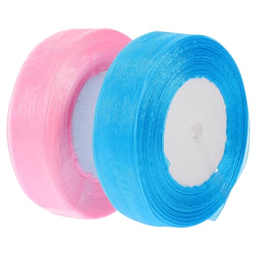 Veemoon 2 Rollen Transparente Organzaschleifen Zuschneidbares Geschenkband für Geschenkverpackung DIY Bastelband Multifunktional Leichte Partydekoration in Blau und Rosa Veemoon 2 Rollen Transparente Organzaschleifen Zuschneidbares Geschenkband für Geschenkverpackung DIY Bastelband Multifunktional Leichte Partydekoration in Blau und Rosa von Veemoon