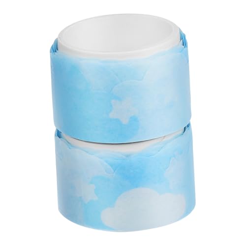 Veemoon 2 Rollen Washi Tape Dekoratives Klebeband Blau mit Wolkenmotiv für Scrapbooking Journaling und DIY Bastelprojekte Leicht Entfernbar und Einfach zu Verwenden von Veemoon