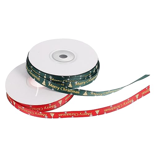 Veemoon 2 Rollen Weihnachts bedrucktes Band Bänder zum Verpacken Weihnachtsband groß goldenes Satinband Weiß ribbon bandfeile Weihnachtsgeschenkband Bastelbänder zum Einwickeln Polyester Veemoon 2 Rollen Weihnachts bedrucktes Band Bänder zum Verpacken Weihnachtsband groß goldenes Satinband Weiß ribbon bandfeile Weihnachtsgeschenkband Bastelbänder zum Einwickeln Polyester von Veemoon