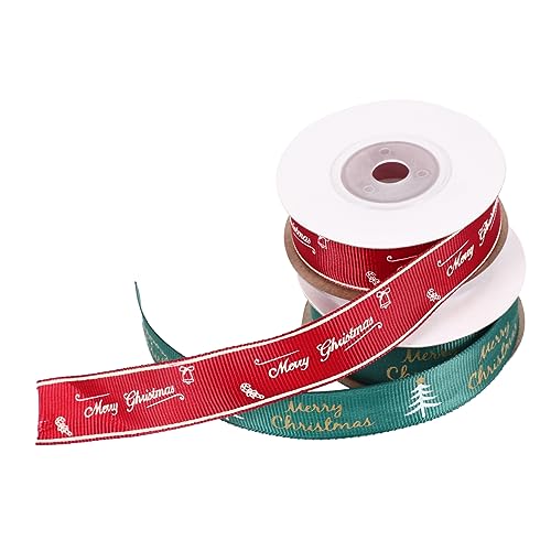 Veemoon 2 Rollen Weihnachtsbaumband Weihnachtsschnur Schleife Dekorationen rotes Band ribbon bandfeile weihnachtsbaumdeko Weihnachtsband für Band für Weihnachten Polyester von Veemoon
