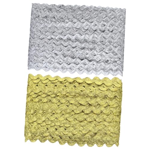 Veemoon 2 Rollen Wellen Borte Geflochtene Zierbänder für DIY Kleidung Dekoration Nähen Zubehör Gold Silber Langlebig Vielseitig für Gardinen Taschen Polster Veemoon 2 Rollen Wellen Borte Geflochtene Zierbänder für DIY Kleidung Dekoration Nähen Zubehör Gold Silber Langlebig Vielseitig für Gardinen Taschen Polster von Veemoon