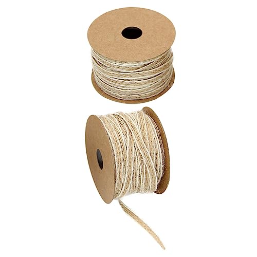 Veemoon 2 STÜCK Jute Spitzenband für DIY Hochzeits und Weihnachtsdekoration Robuste Atmungsaktive und Wiederverwendbare Bastelbänder mit Klarer von Veemoon